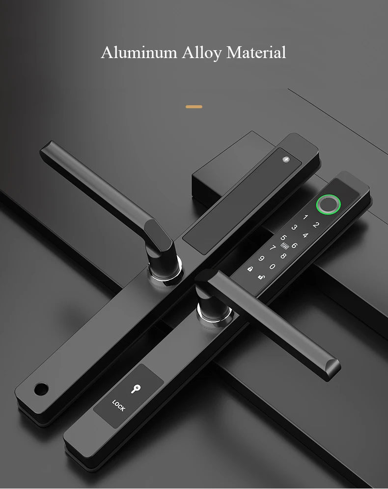 Waterproof Smart Lock – Fingerprint, Password & Card Access for Sliding Doors