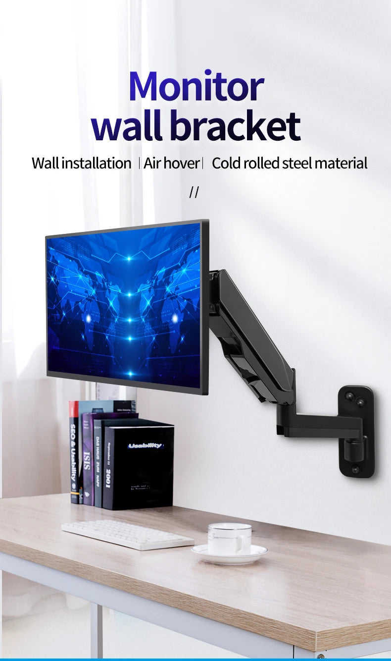 Wall Mount Swivel Tilt Rotation Full Motion Adjustable Articulating for Most 24-45" LED, LCD Monitor Wall Mount VESA 100x100mm
