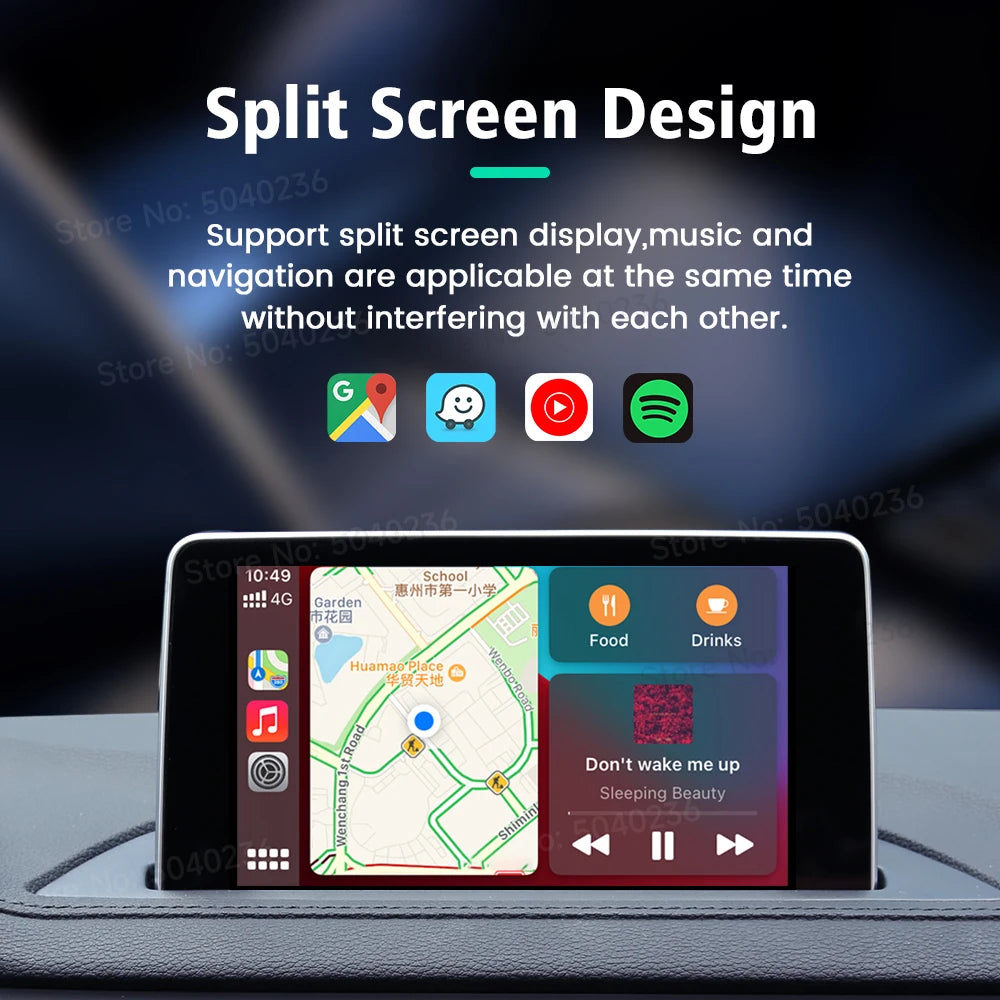 New CarlinKit Mini 5 SE Wireless Carplay Adapter For iPhone 5Ghz WiFi BT Fast Stable Connect For Spotify Waze Split Screen Box