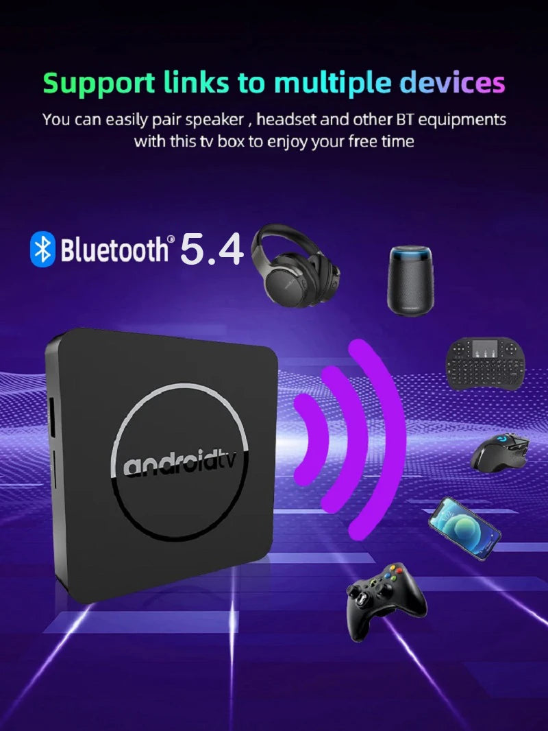 Android TV Box Q10 Android 14 Dual Wifi 2.4G&5G Google Voice Ram 4GB 8GB Rom 64GB 128GB Media player 3D 8K Video 4K Set Top Box