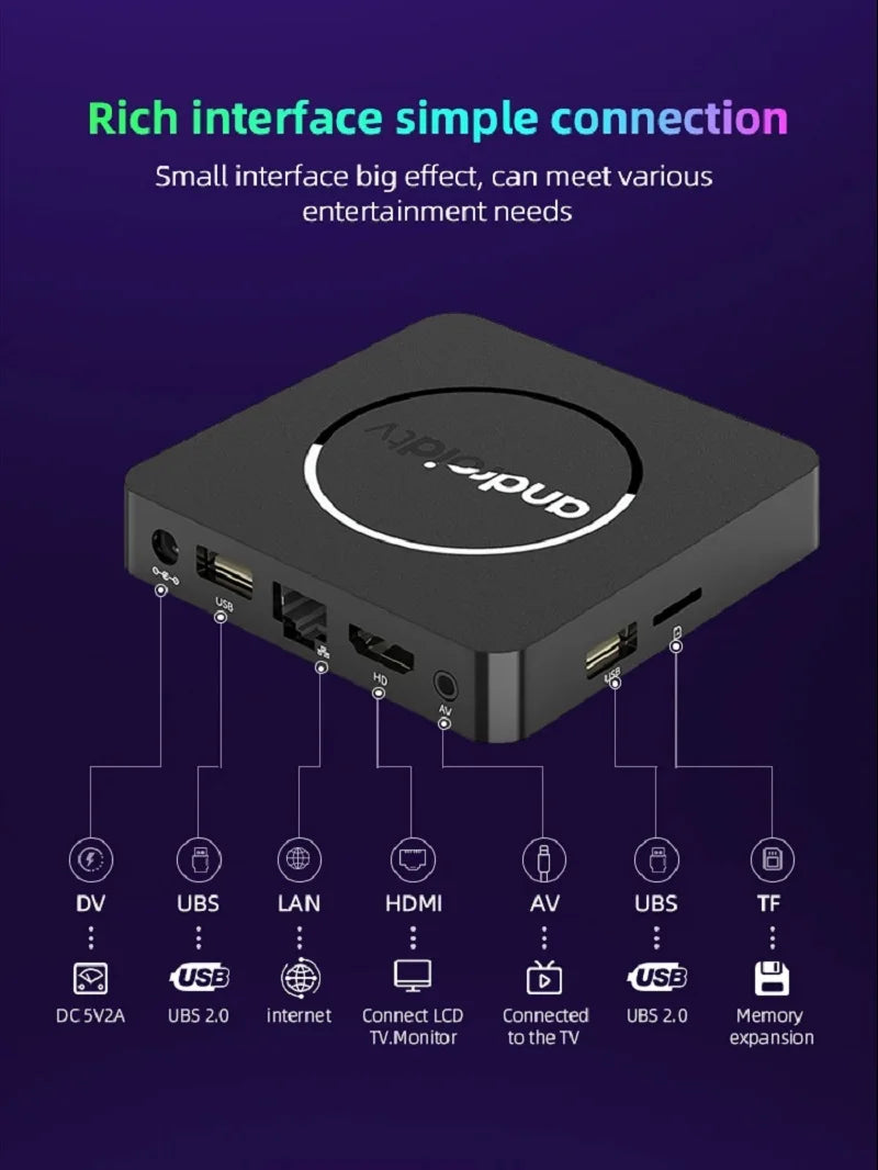 Android TV Box Q10 Android 14 Dual Wifi 2.4G&5G Google Voice Ram 4GB 8GB Rom 64GB 128GB Media player 3D 8K Video 4K Set Top Box