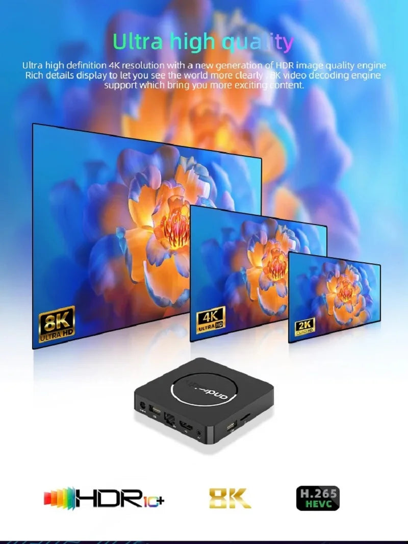 Android TV Box Q10 Android 14 Dual Wifi 2.4G&5G Google Voice Ram 4GB 8GB Rom 64GB 128GB Media player 3D 8K Video 4K Set Top Box