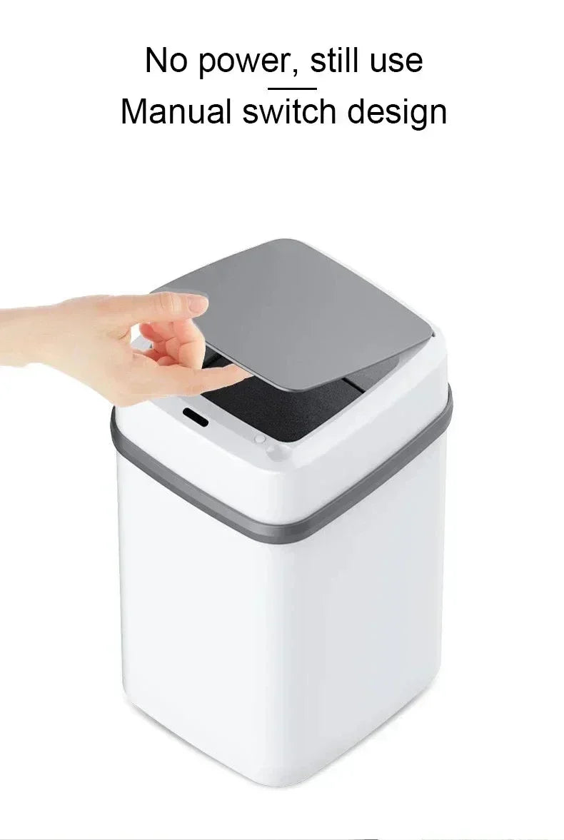 Smart Trashbin Automatic Sensor Large Capacity Touchless Waste Bin Energy-saving Waterproof for Kitchen Bathroom Home Office