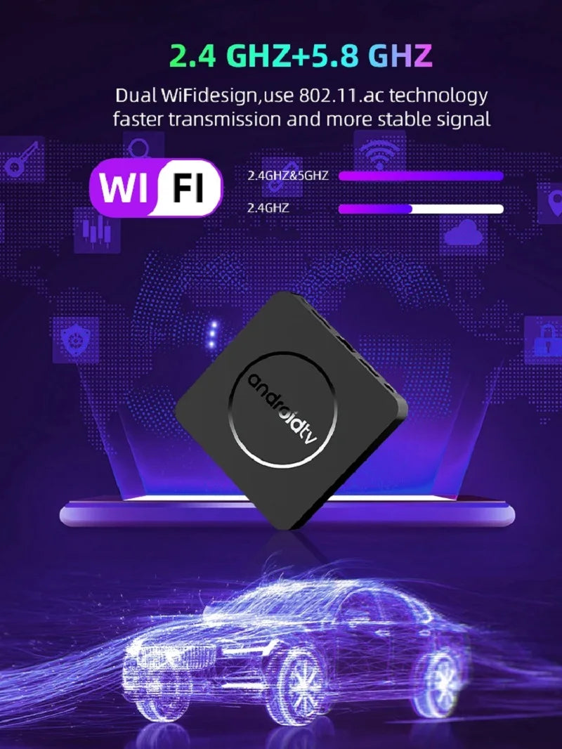 Android TV Box Q10 Android 14 Dual Wifi 2.4G&5G Google Voice Ram 4GB 8GB Rom 64GB 128GB Media player 3D 8K Video 4K Set Top Box