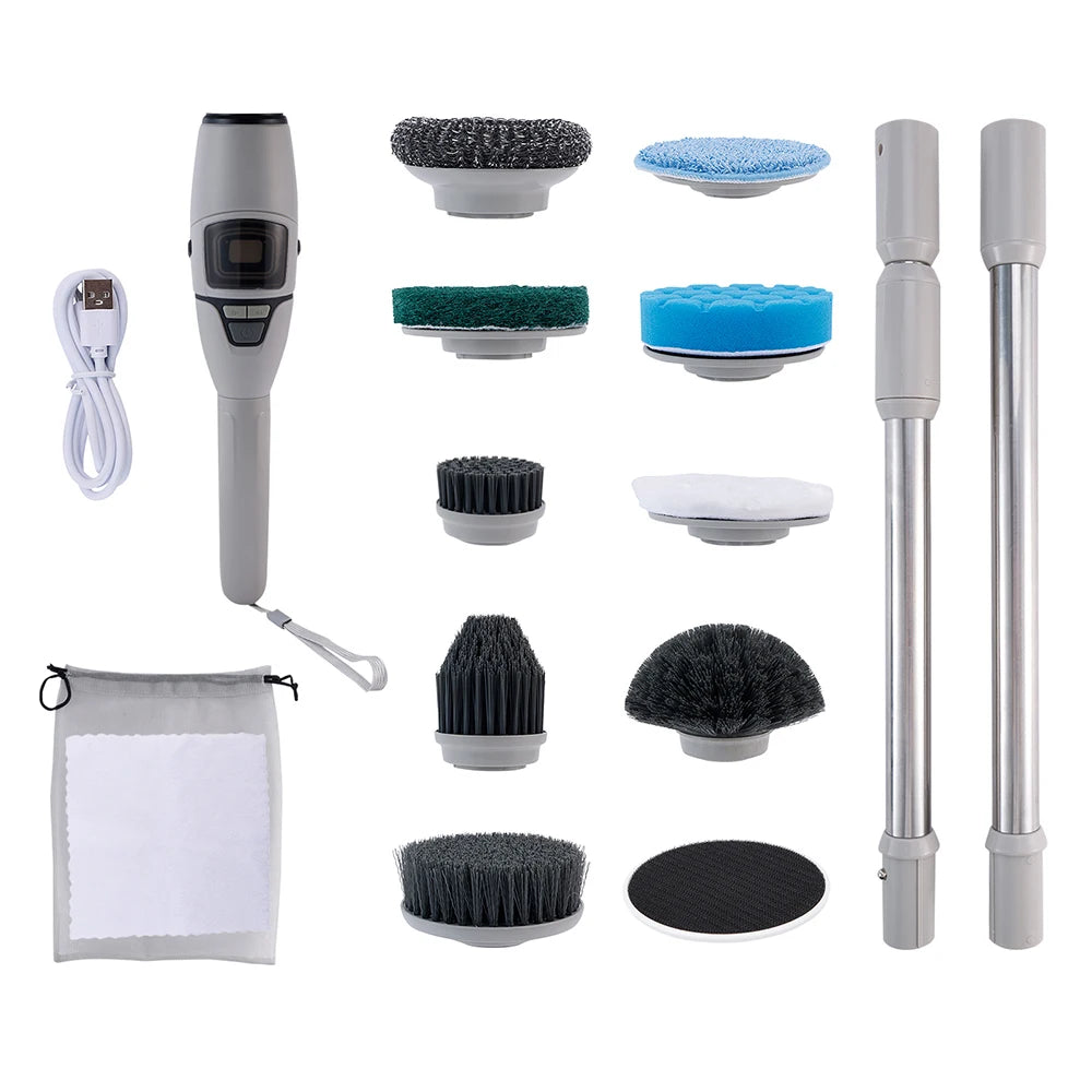 Electric Cleaning Brush 10 In 1 Multifunctional Cleaning Brush For Bathroom Kitchen Toilet Wireless Rotatable Cleaning Brush