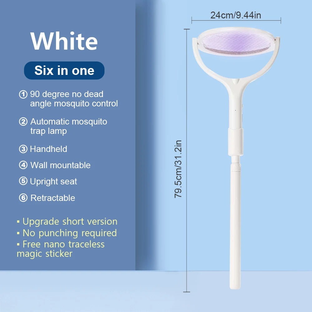 3500V 5in1 Mosquito Killer Lamp Multifunctional Angle Adjustable Bug Zapper Electric USB Rechargeable Mosquito Fly Bat Swatter