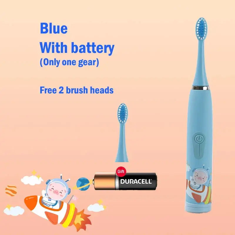 Sonic Electric Toothbrush IPX7 Waterproof With Replacement Heads Automatic Rechargeable Colorful Children Cartoon Brush For Kids