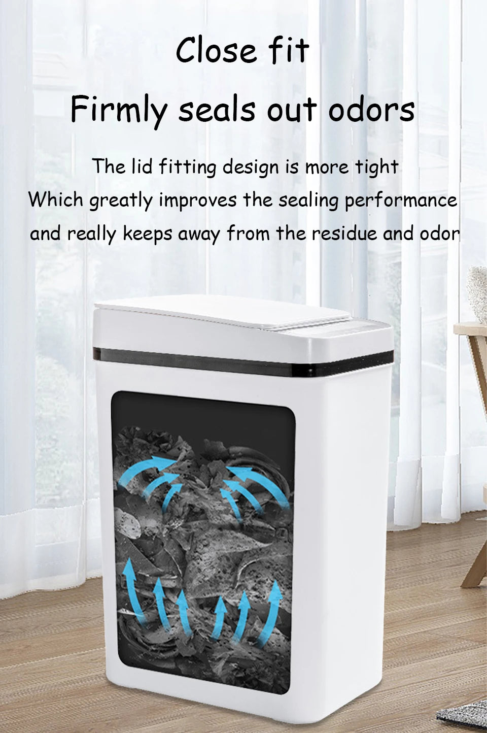 Bathroom Touchless Trash,12L Motion Sensor-Activated Trash Can with Lid, Automatic Kitchen Trash for Office, Living Room, Bedroom