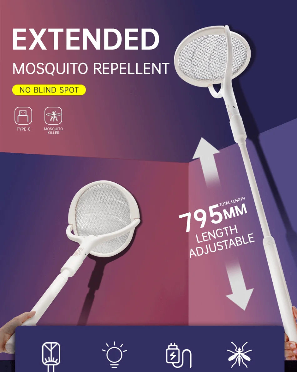 3500V 5in1 Mosquito Killer Lamp Multifunctional Angle Adjustable Bug Zapper Electric USB Rechargeable Mosquito Fly Bat Swatter