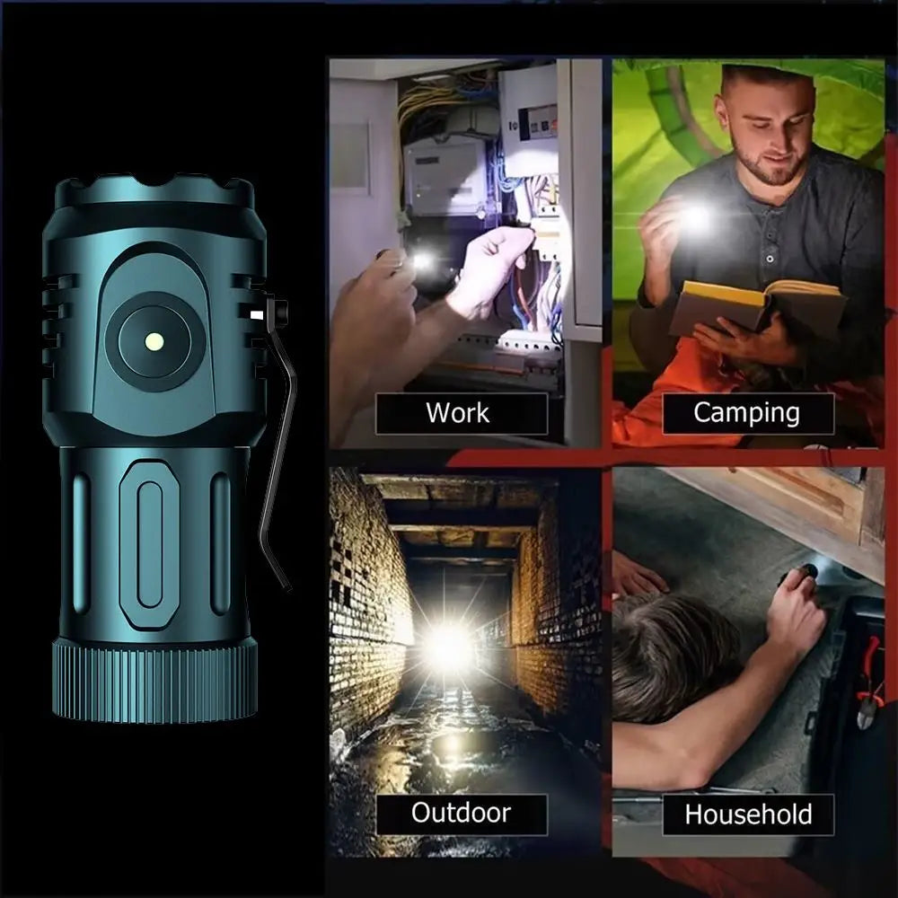 5x Led Mini Palm Small Flashlight Usb Rechargeable Portable Red Torch Home Outdoor Pocket Hiking Camping Magnet Work Car Repair