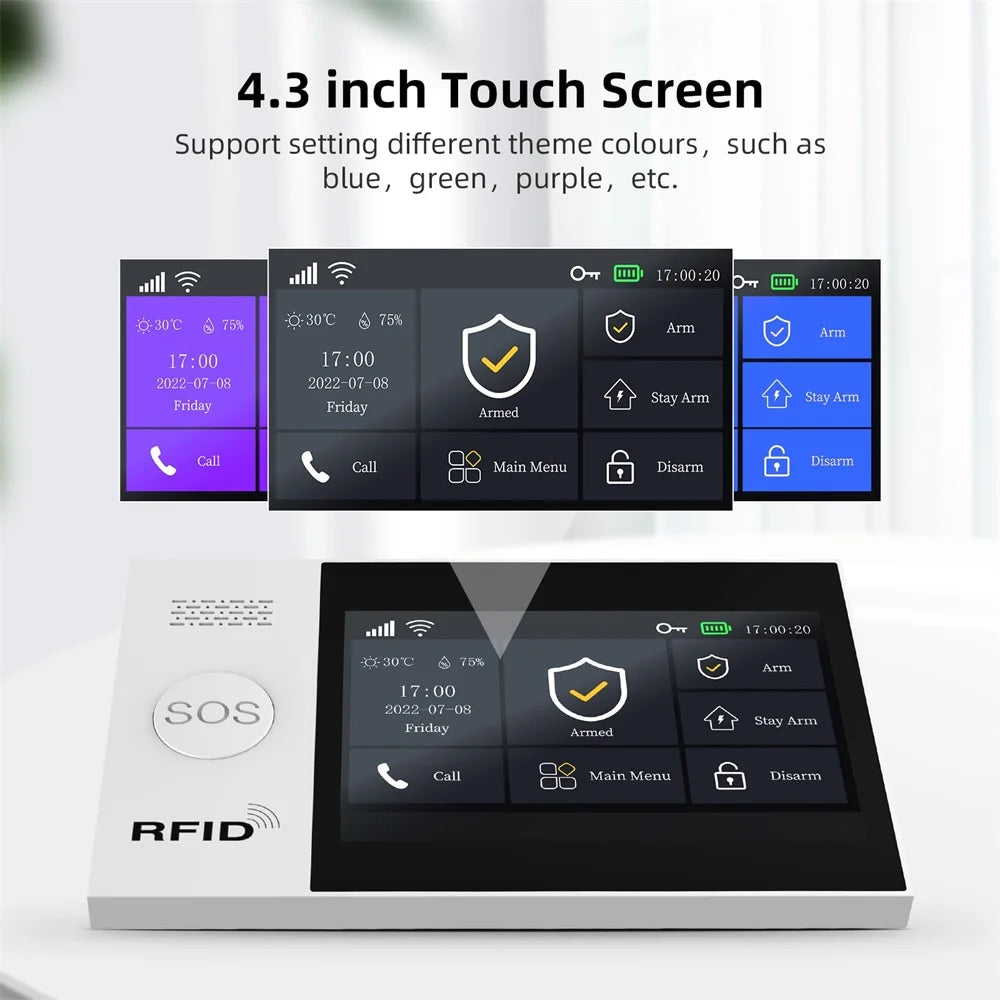 TUYA WIFI Smart GSM Alarm System Smart Life Security Protection For Home with PIR Wireless Solar Siren Alexa