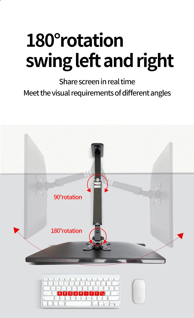 Wall Mount Swivel Tilt Rotation Full Motion Adjustable Articulating for Most 24-45" LED, LCD Monitor Wall Mount VESA 100x100mm
