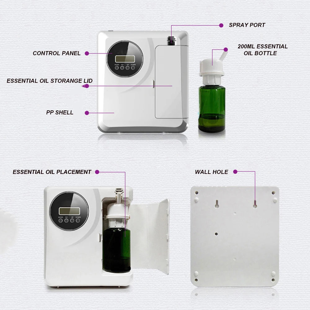 Essential Oil Diffuser Hotel Air Freshener Home Fragrance Smart Timer Auto Flavoring Room Aromatizer Electric Aromatic Oasis