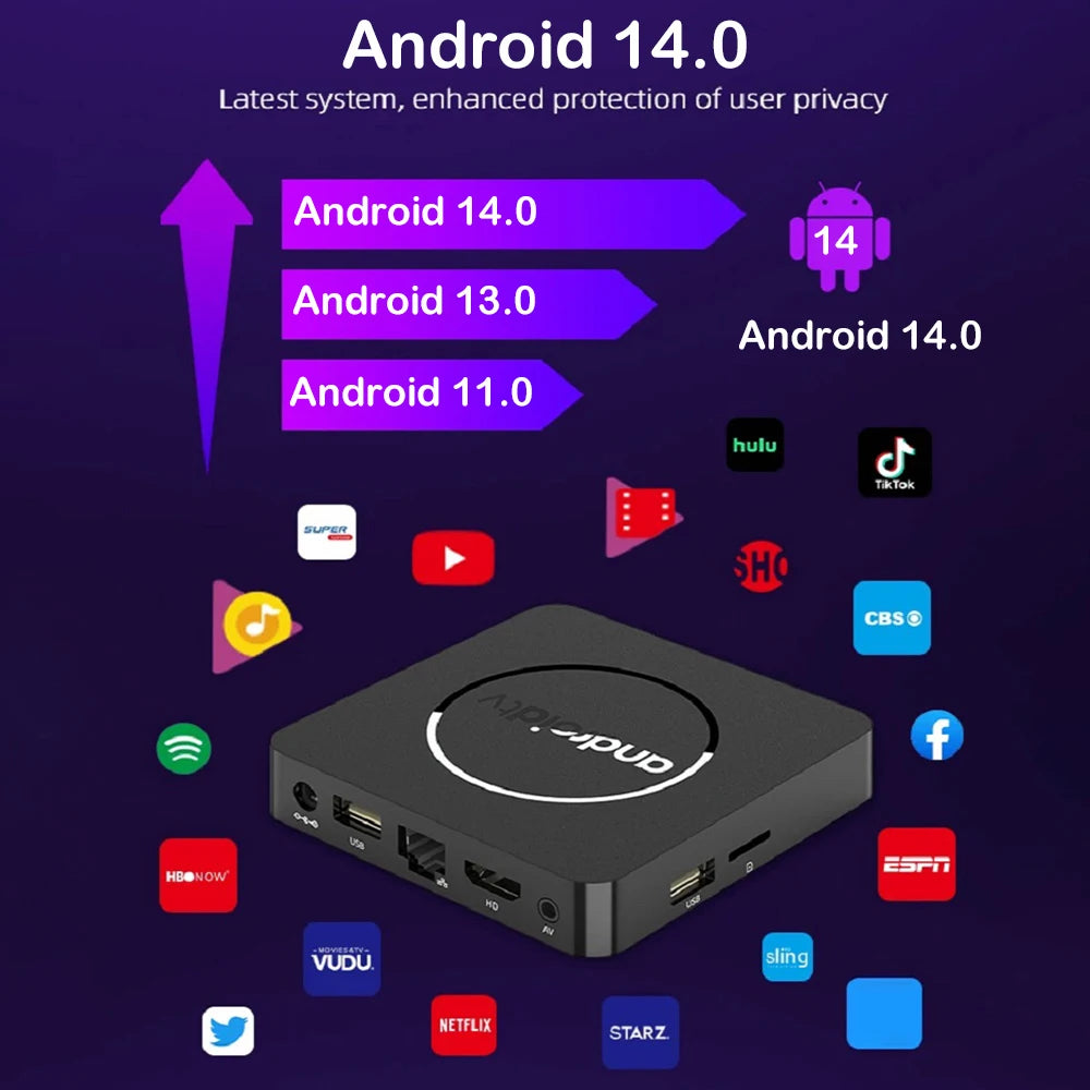 Android TV Box Q10 Android 14 Dual Wifi 2.4G&5G Google Voice Ram 4GB 8GB Rom 64GB 128GB Media player 3D 8K Video 4K Set Top Box