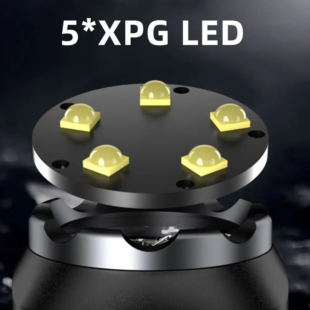 5x Led Mini Palm Small Flashlight Usb Rechargeable Portable Red Torch Home Outdoor Pocket Hiking Camping Magnet Work Car Repair