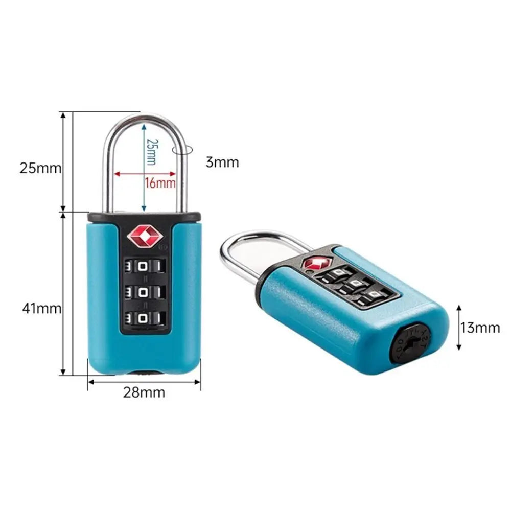 New TSA Customs Colorful Code Lock for Travel Luggage Password Changeable Lock Contrast Color Design Padlock Cabinet Locker
