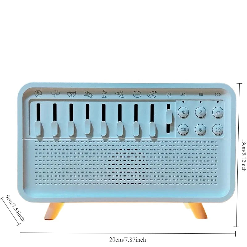 Bluetooth White Noise Machine with Aroma Diffuser,Humidifier & Night Light |8 Natural Sounds,3-Level Dimming for Sleep Therapy