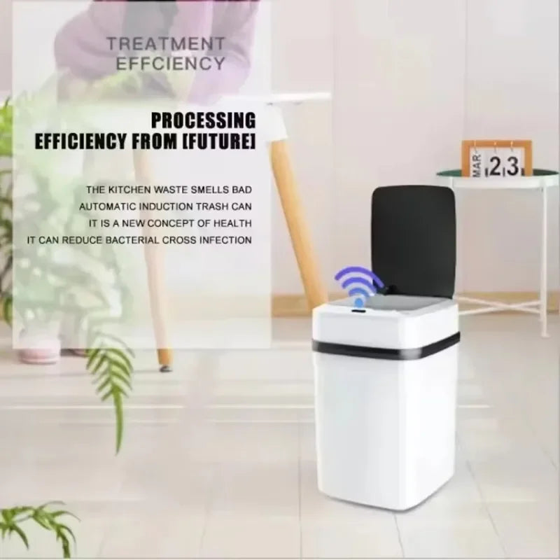 Smart Trashbin Automatic Sensor Large Capacity Touchless Waste Bin Energy-saving Waterproof for Kitchen Bathroom Home Office