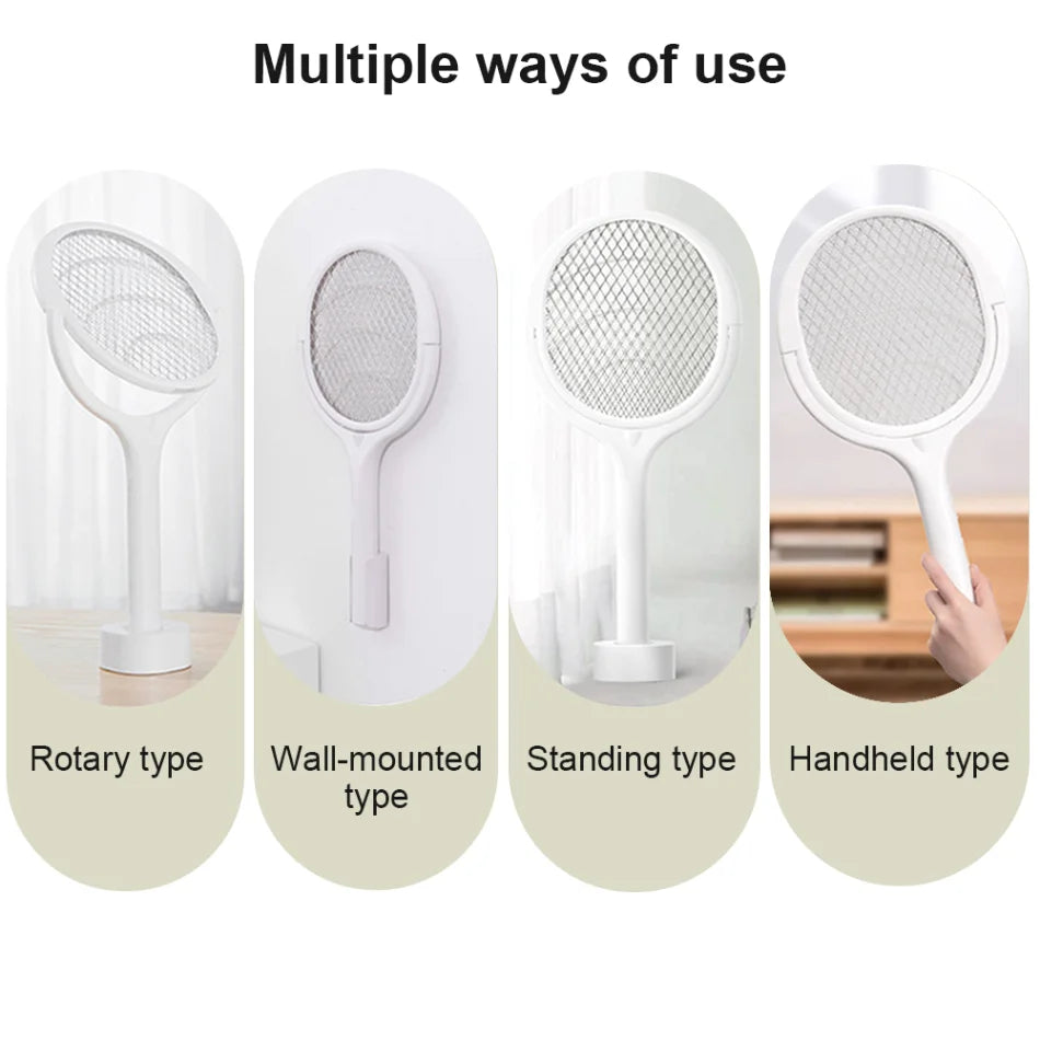 3500V 5in1 Mosquito Killer Lamp Multifunctional Angle Adjustable Bug Zapper Electric USB Rechargeable Mosquito Fly Bat Swatter