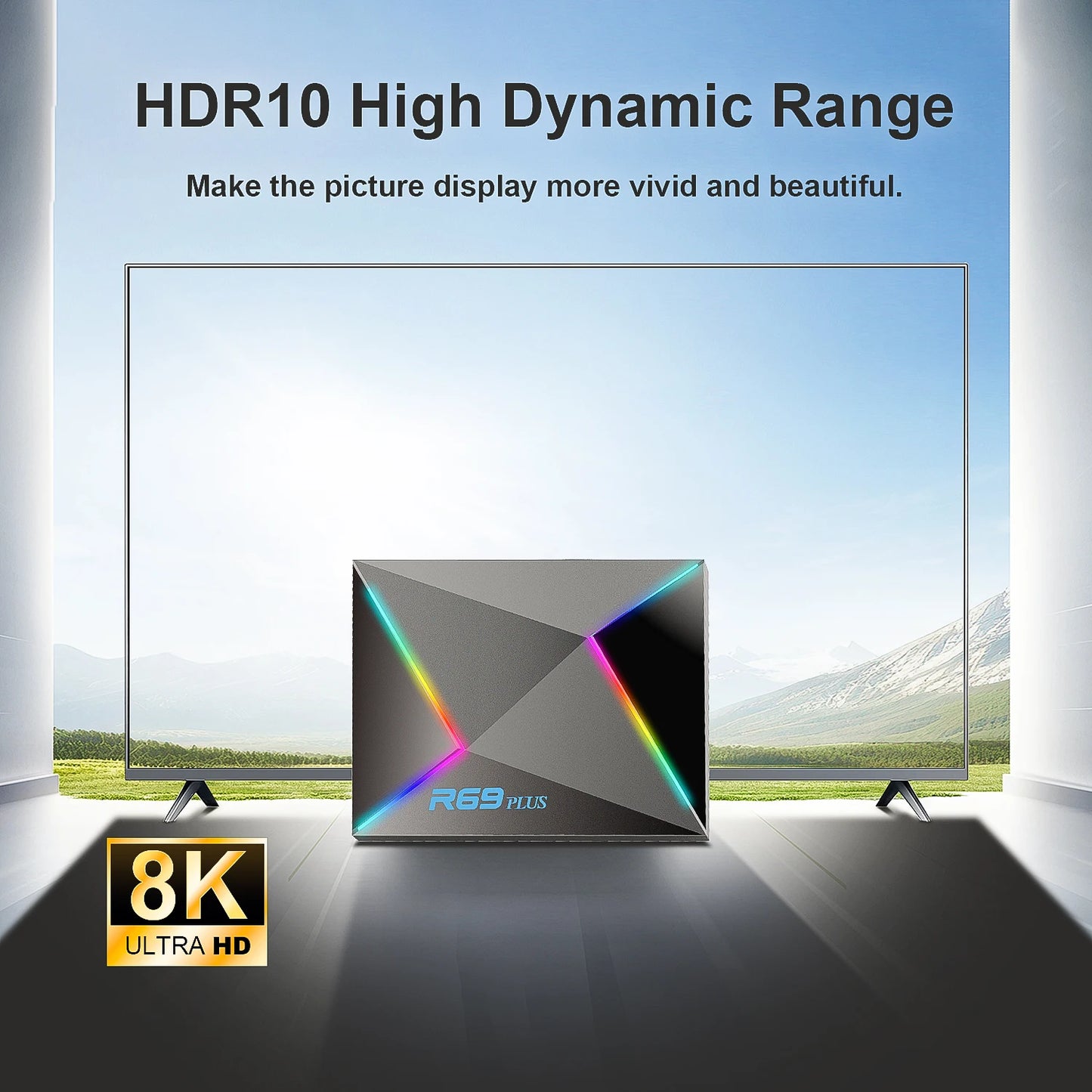 R69 Plus Voice Control TV Box Ultra HD 8K Allwinner H728 Octa Core Support Netflix tv box WIFI 6 Set Top Box