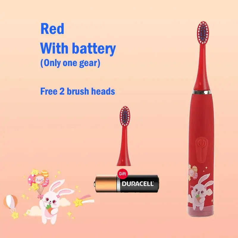 Sonic Electric Toothbrush IPX7 Waterproof With Replacement Heads Automatic Rechargeable Colorful Children Cartoon Brush For Kids