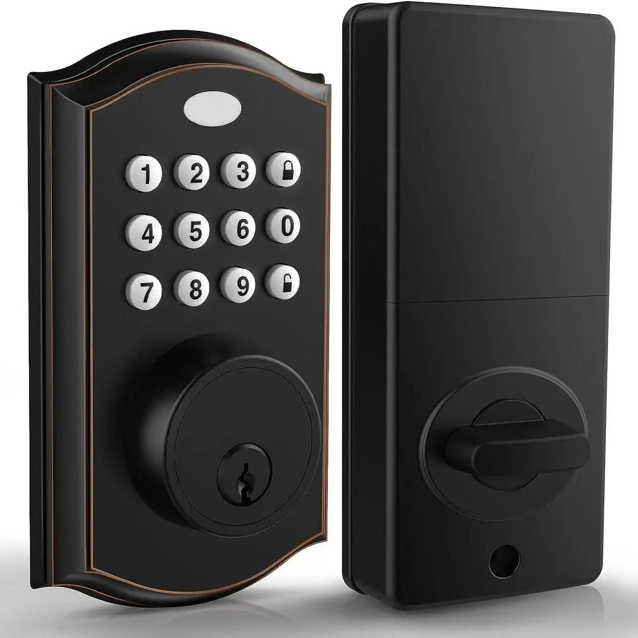 Keyless entry door lock - electronic door lock with keypad, smart latch lock with automatic lock, safe waterproof smart lock 19l