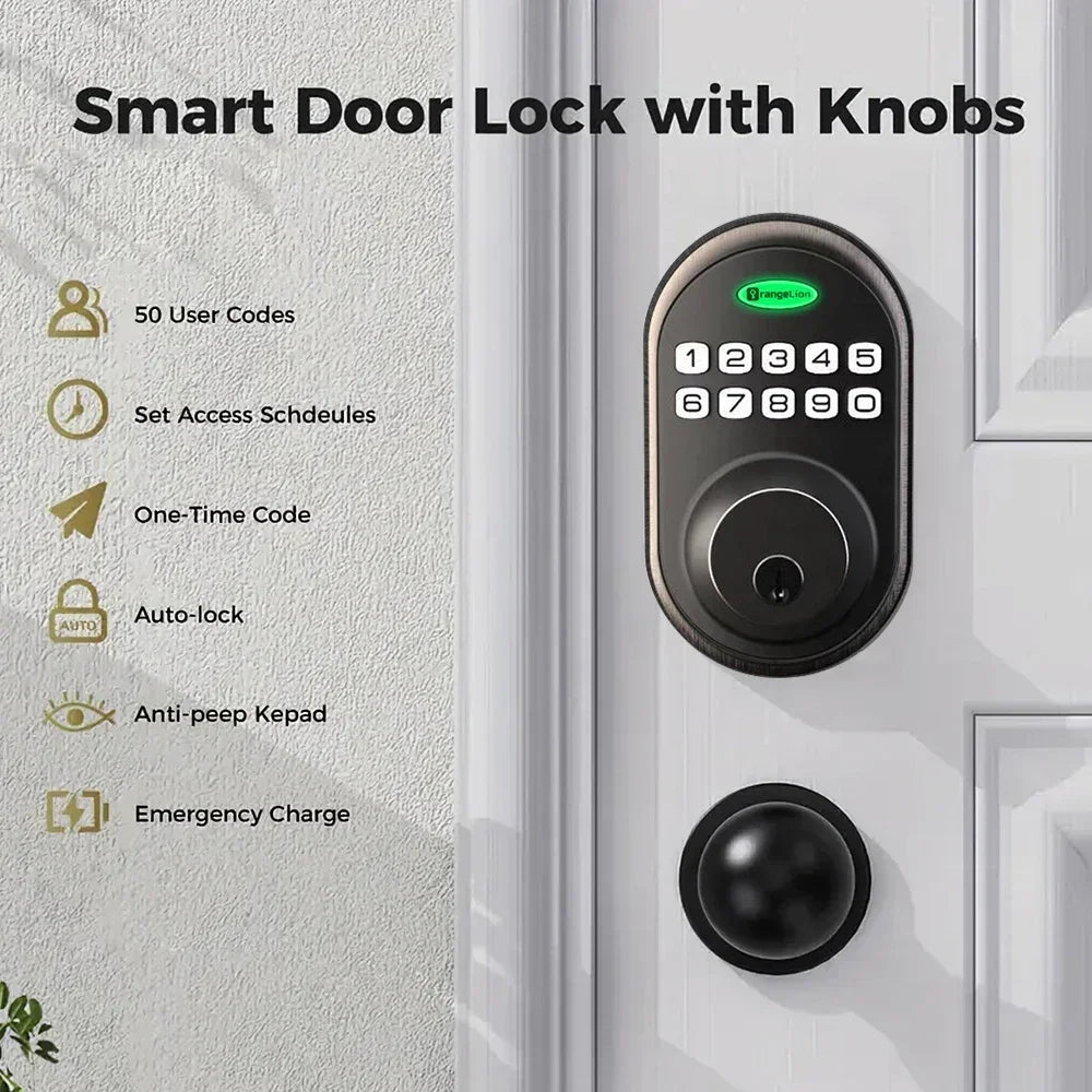 EUUKAIHG Keyless Entry Door Lock, One-Touch Lock/Unlock, Deadbolt Lock with Keypad and Key, Auto Lock for Door
