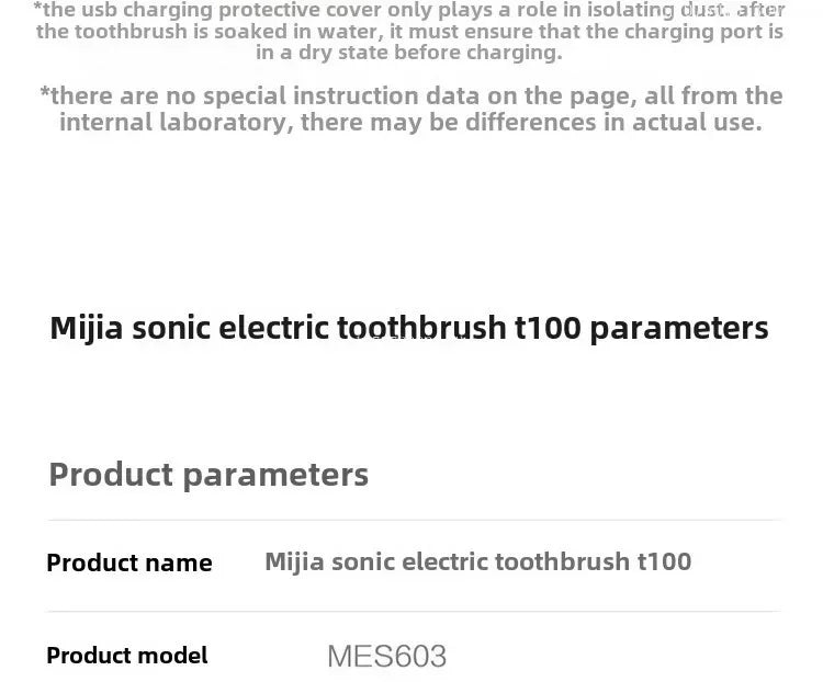 XIAOMI MIJIA Sonic Electric Toothbrush T100 Cordless USB Rechargeable Toothbrushes Waterproof Ultrasonic Automatic Tooth Brush
