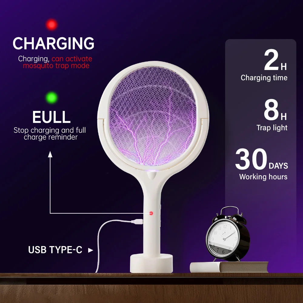 3500V 5in1 Mosquito Killer Lamp Multifunctional Angle Adjustable Bug Zapper Electric USB Rechargeable Mosquito Fly Bat Swatter