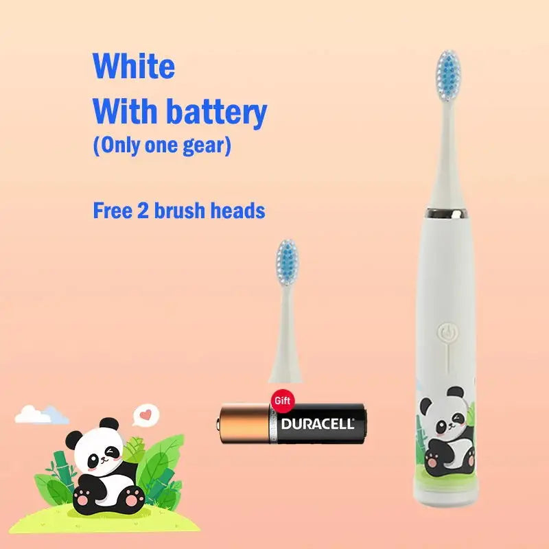 Sonic Electric Toothbrush IPX7 Waterproof With Replacement Heads Automatic Rechargeable Colorful Children Cartoon Brush For Kids