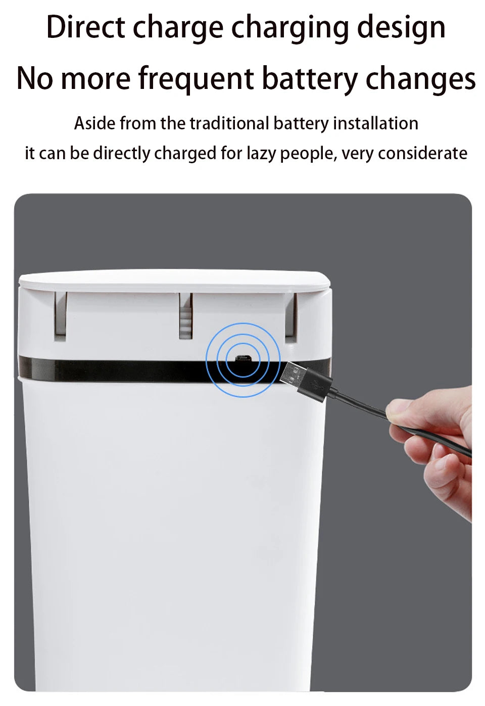 Bathroom Touchless Trash,12L Motion Sensor-Activated Trash Can with Lid, Automatic Kitchen Trash for Office, Living Room, Bedroom