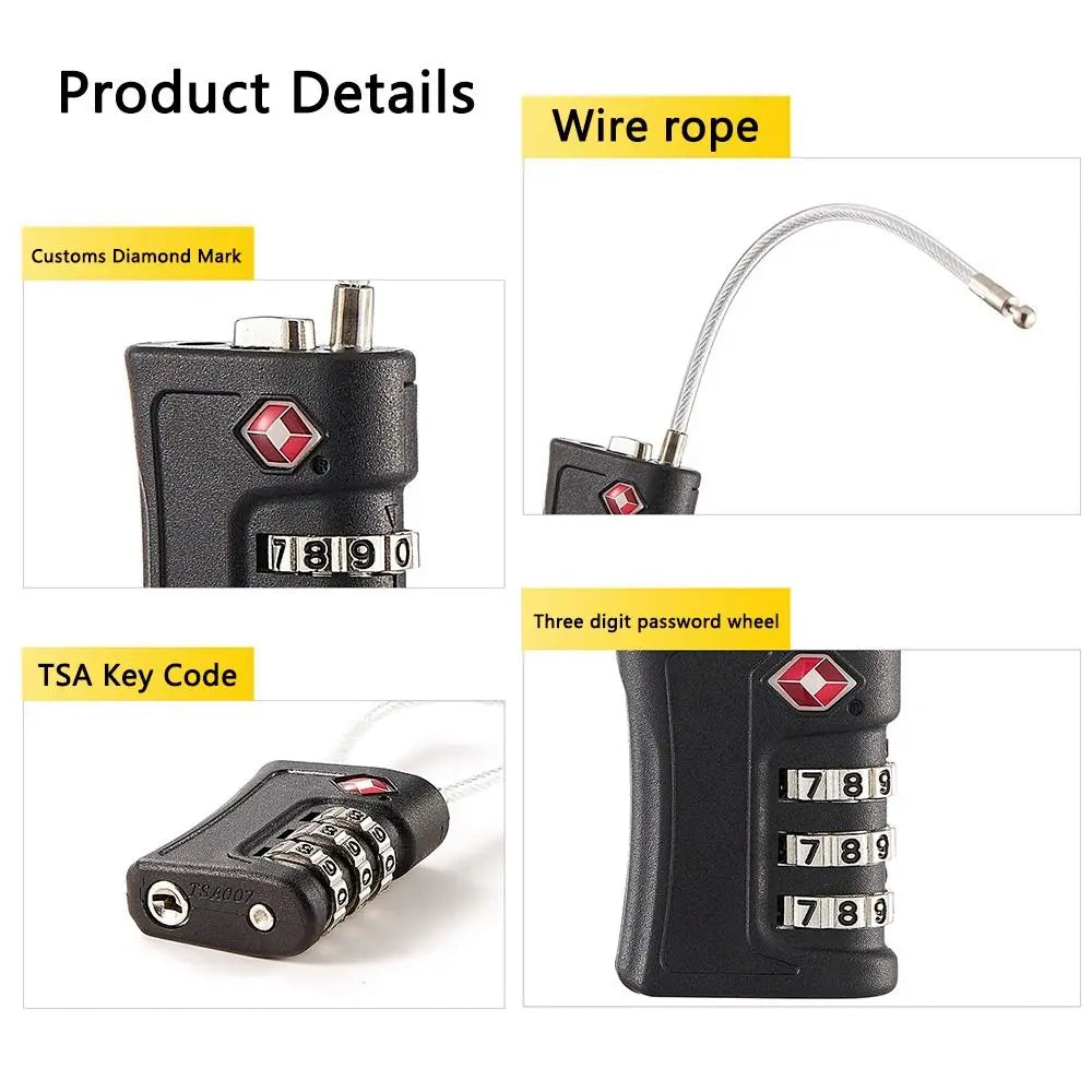 New TSA Customs Colorful Code Lock for Travel Luggage Password Changeable Lock Contrast Color Design Padlock Cabinet Locker