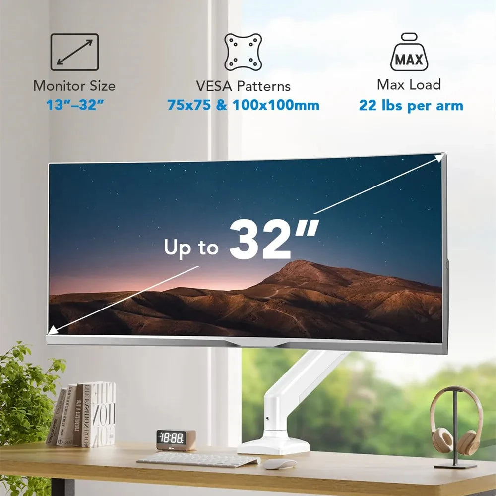 Single Monitor Bracket Up To 32 Inches And 19.8 Lbs Per Screen Computer Desk Mount Stand Adjustable TV Bracket Monitor Stand