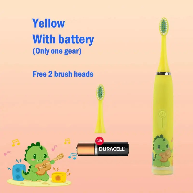 Sonic Electric Toothbrush IPX7 Waterproof With Replacement Heads Automatic Rechargeable Colorful Children Cartoon Brush For Kids