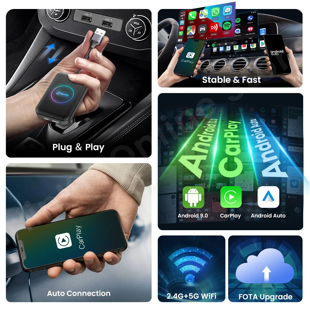 2025 CarlinKit TBox LiteS Android Ai Box Android auto CarPlay Wireless Adatper for Netfilx Youtube IPTV Spotify Car Accessories