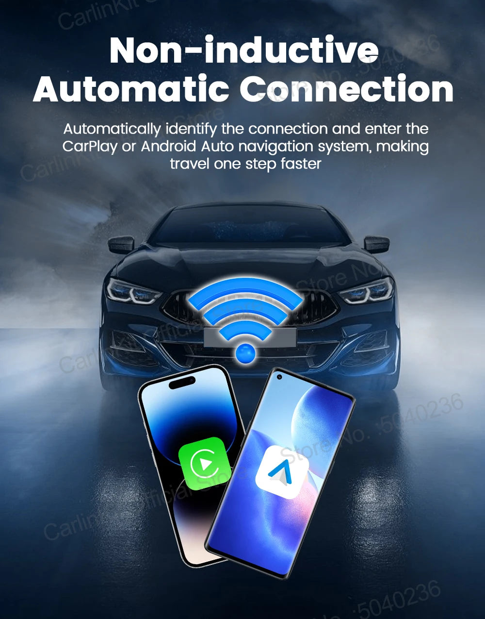 CarlinKit 5.0 Wireless Adapter Mini Ultra Wireless Android Auto & CarPlay USB Dongle For Car Upgrade WiFi Bluetooth Auto Connect