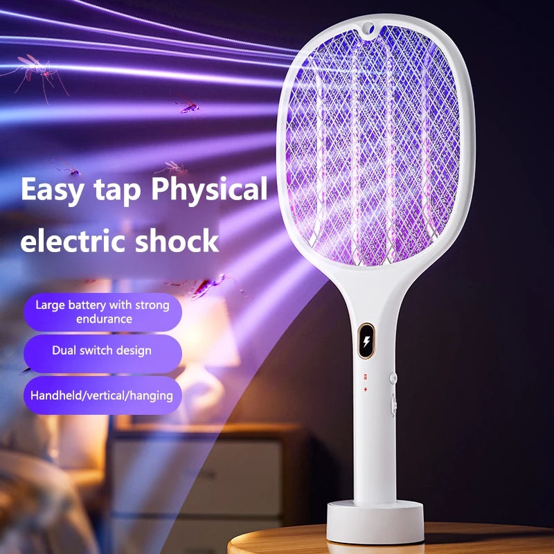 3 In 1 Multi-Functional Bug Zapper Racket Usb Rechargeable Mosquito Killer Safe Electric Mosquito Swatter Pest Control Supplies