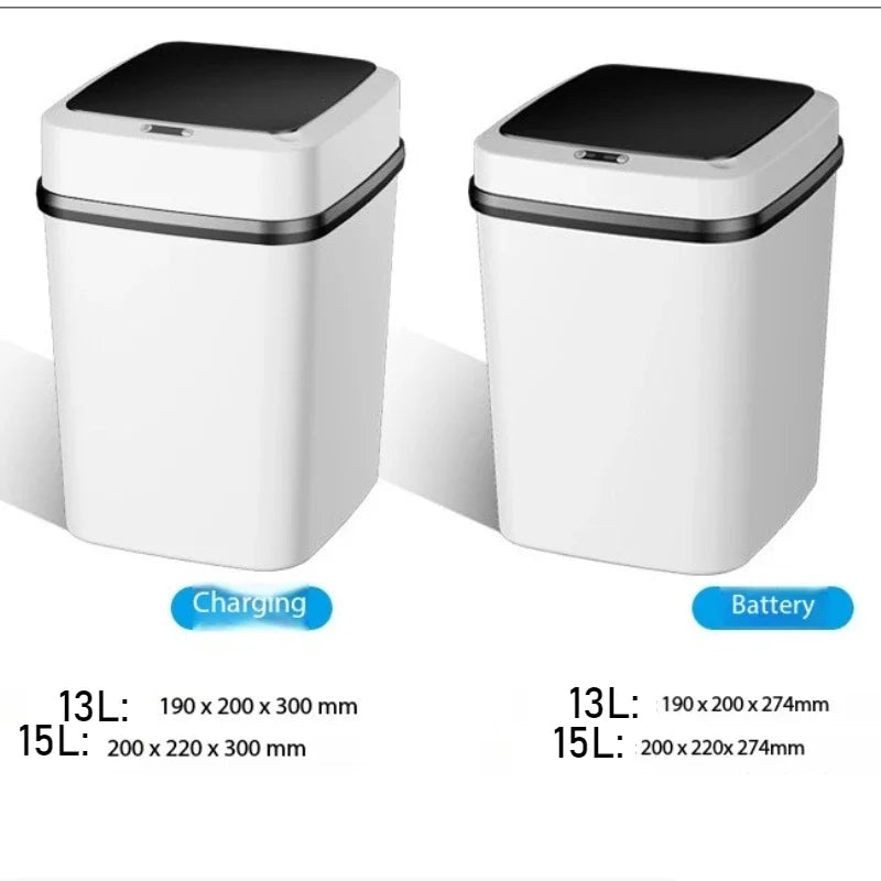 Smart Trashbin Automatic Sensor Large Capacity Touchless Waste Bin Energy-saving Waterproof for Kitchen Bathroom Home Office