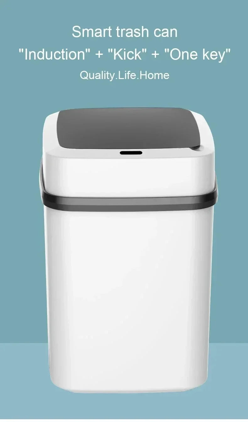 Smart Trashbin Automatic Sensor Large Capacity Touchless Waste Bin Energy-saving Waterproof for Kitchen Bathroom Home Office