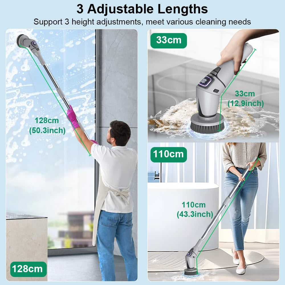 Electric Cleaning Brush 10 In 1 Multifunctional Cleaning Brush For Bathroom Kitchen Toilet Wireless Rotatable Cleaning Brush