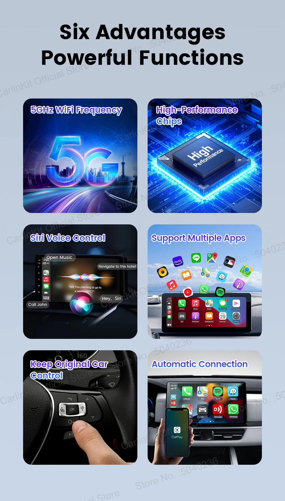New CarlinKit Mini 5 SE Wireless Carplay Adapter For iPhone 5Ghz WiFi BT Fast Stable Connect For Spotify Waze Split Screen Box