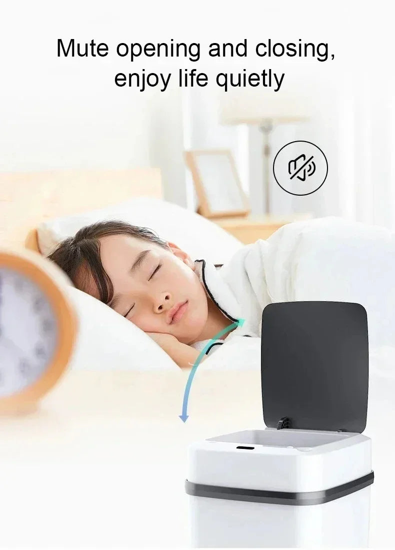 Smart Trashbin Automatic Sensor Large Capacity Touchless Waste Bin Energy-saving Waterproof for Kitchen Bathroom Home Office