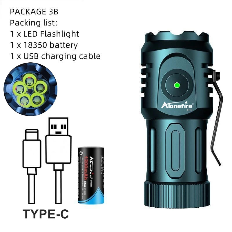 5x Led Mini Palm Small Flashlight Usb Rechargeable Portable Red Torch Home Outdoor Pocket Hiking Camping Magnet Work Car Repair