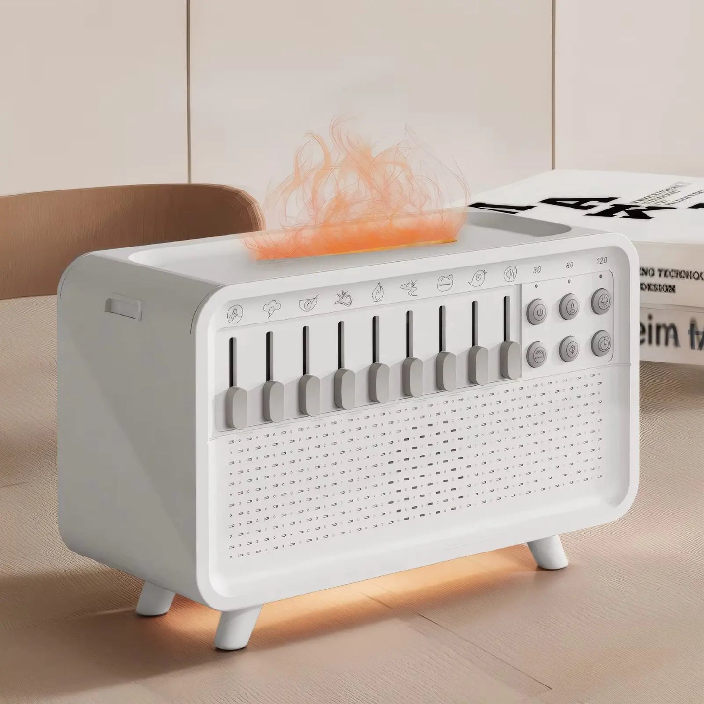 Bluetooth White Noise Machine with Aroma Diffuser,Humidifier & Night Light |8 Natural Sounds,3-Level Dimming for Sleep Therapy