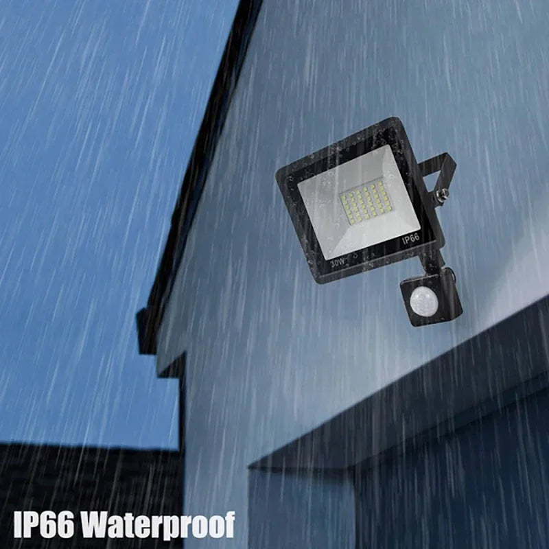 LED FloodLight PIR Motion Sensor Outdoor Led Spotlight 10W 20W 30W 50W 100W IP66 Waterproof Outdoor Garden Lighting Street Light