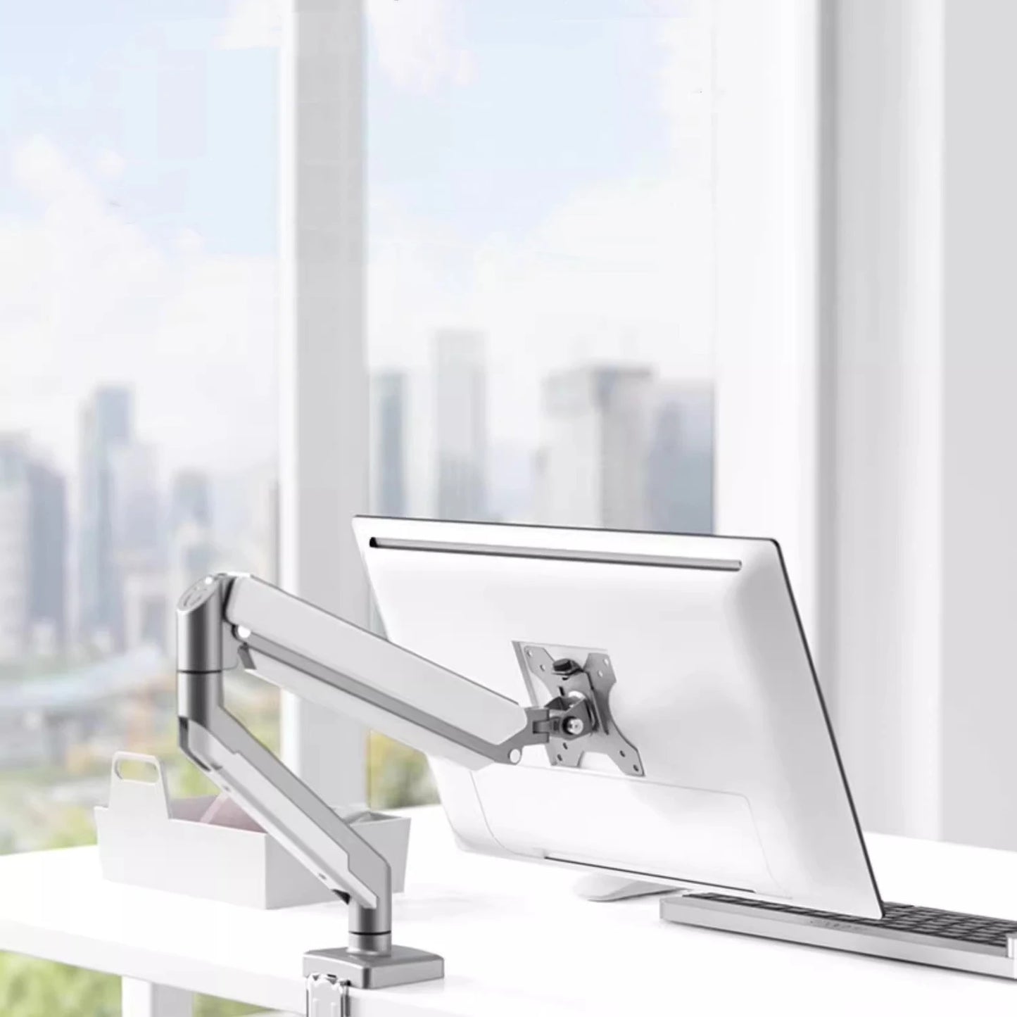 Single Monitor Bracket Up To 32 Inches And 19.8 Lbs Per Screen Computer Desk Mount Stand Adjustable TV Bracket Monitor Stand