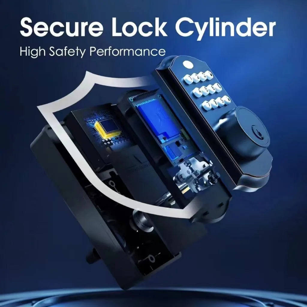 Keyless entry door lock - electronic door lock with keypad, smart latch lock with automatic lock, safe waterproof smart lock 19l