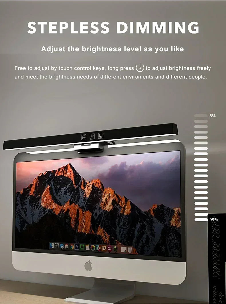 Eye Protection LED Desk Lamp Asymmetric Light Source Hanging Computer Monitor Screen Light 33/50cm for Office Work Study Dimming