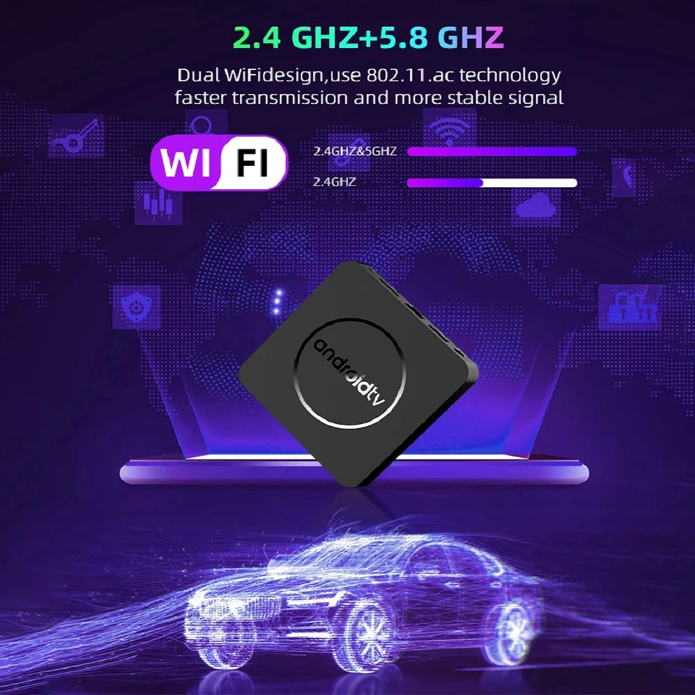 Android TV Box Q10 Android 14 Dual Wifi 2.4G&5G Google Voice Ram 4GB 8GB Rom 64GB 128GB Media player 3D 8K Video 4K Set Top Box