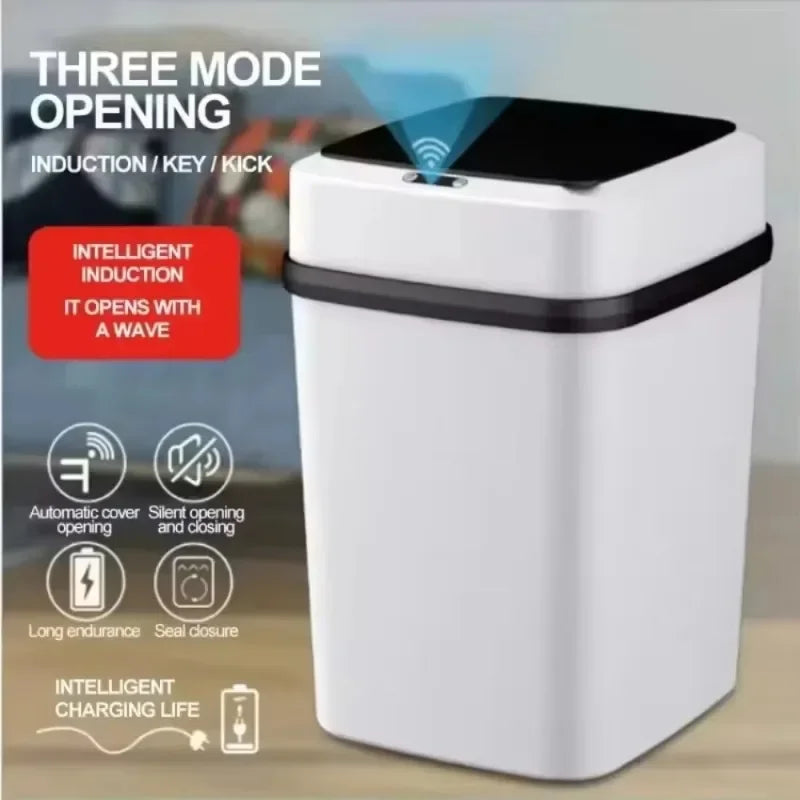 Smart Trashbin Automatic Sensor Large Capacity Touchless Waste Bin Energy-saving Waterproof for Kitchen Bathroom Home Office